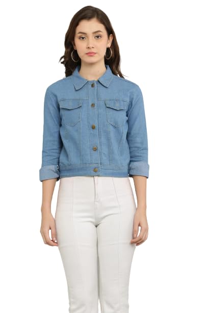 hrikshika fashion Full Sleeve Blue Solid Women's Denim Jacket-picture-14