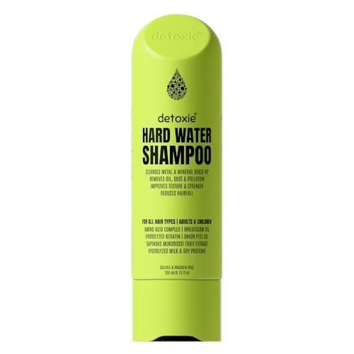 Image of Detoxie Hard Water Shampoo 200 ml | Adults & Children | Cleanses Metal, Mineral & Pollution Build-up | Reduces Hairfall | All Hair Types | Amino Acid Complex, Wheatgerm Oil, Keratin & Soy Protein