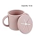 PandaEar 2 Pack Silicone Baby Straw & Snack Cup with 2 Spoons 2 Forks, Dual-Purpose Toddler Training Cups, Pink Green