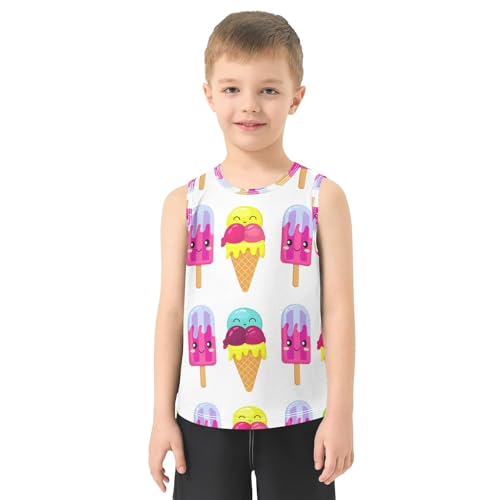J JOYSAY Ice Cream Sweet White Boys Tank Top Sleeveless Muscle Shirts Quick Dry Kids T-Shirts 3-15T2
