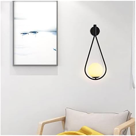 Modern LED Wall Lamps Unique Style Living Study Room Bedside Bedroom Aisle Porch Glass Lampshade Lights Indoor Lighting Home (Color : A Gold 23x55cm Size : Three Colors) (B Black 23x55cm Three Colors image 3