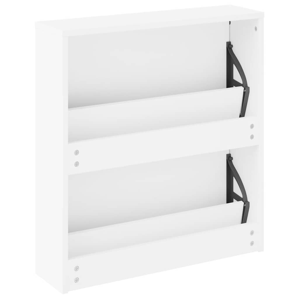 vidaXL Scarpiera con 2 Ripiani e Specchio Bianco 63x17x67 cm