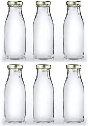 Craftfry Glass Airtight Lid Milk Bottles Transparent Bottle 300ml (Pak of 6), for Juice Shakes Cold Coffee (B09HPP2949) Amazon Price History, Amazon Price Tracker
