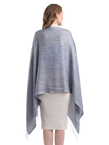 Image of KANI GOLD & JAMAWAR SILK SUPER SOFT FLORAL & PAISLEY PASHMINA STOLE SCARF