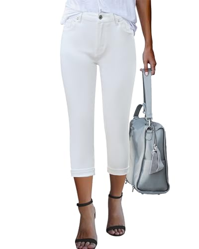 GRAPENT Capris Jeans for Women High Waisted Skinny Stretchy Denim Capri Pants Casual Cropped Jeggings Trousers