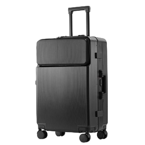Equipaje inteligente, maleta silenciosa de alta calidad con gran capacidad y diseño elegante, para viajeros, Black, 50,80 cm