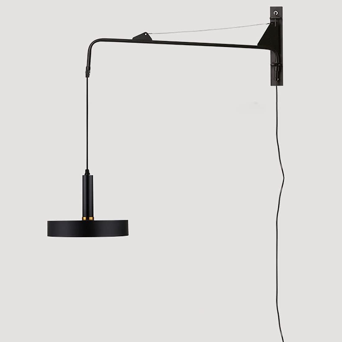 ASerZenith Adjustable Long Arm Wall Lamp, Bedroom Bedside Lamp With Cable And Switch, Industrial Wall Lamp Compatible With Stairs, Living Room Hallway,D 75Cm