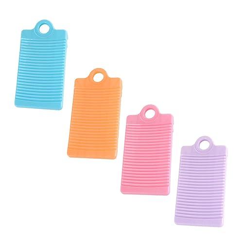 SECFOU 4個 ミニ洗濯板 家庭用洗濯板 洗濯物干し台 小 蛇口 ア スローラー シャツ折りたたみボード ミニ冷蔵庫スタンド 洗濯用の洗濯板 手洗い機 洗面台 滑り止め洗濯板 Pp