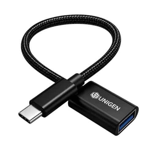 Image of UNIGEN USB Type-C OTG Adapter | USB-C Male to USB-A Female Converter Cable | 480Mbps Data Transfer | Supports 18W Fast Charging | Nylon Braided OTG Connector for Pendrive, Mouse, Keyboard, USB Devices