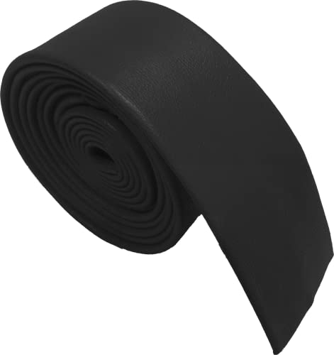 Image of Mens Lamb Leather Necktie - Skinny Solid Casual Business Wear Narrow Leather Slim Tie- Neckties for Party Wedding Gift