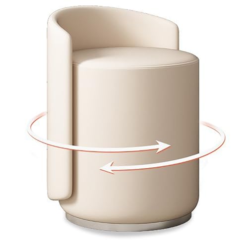 Silla de maquillaje giratoria 360° con respaldo bajo para tocador moderno