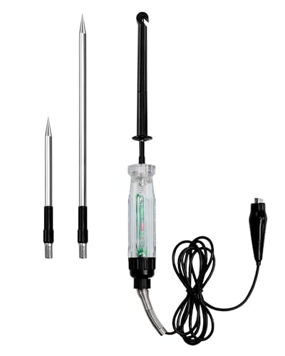 ALLOSUN Automotive Wire Piercing DC Voltage Circuit 6V / 12V Hook Probe Tester 59 Inch Cord with LED & Buzzer Indicator