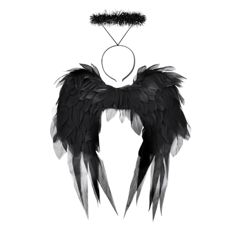 Angel Wings and Halo Set,Chiffon Angel Wings for Girls Women,Hall...