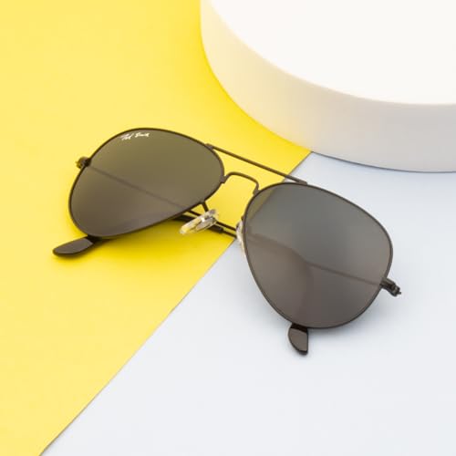 Image of Ted Smith Full Rim Pilot Sunglasses For Men Women |Medium To Large Face| (Size in mm- 64-18-140)