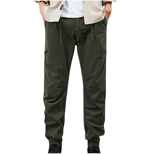 DESKABLY Men's Joggers Pants Lightweight Casual Cargo Pants with Zipper Pockets Elastic Waist Athletic Workout Running Pants