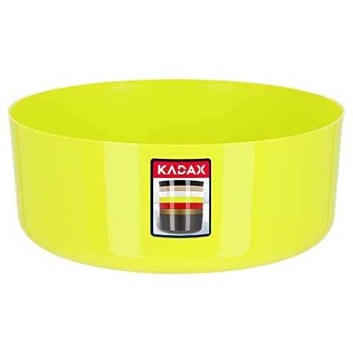 KADAX Bac à fleurs, en plastique, rond, récipient pour plante, pour rebord de fenêtre, table, salon, jardinière, diamètre : 26 cm, vert citron