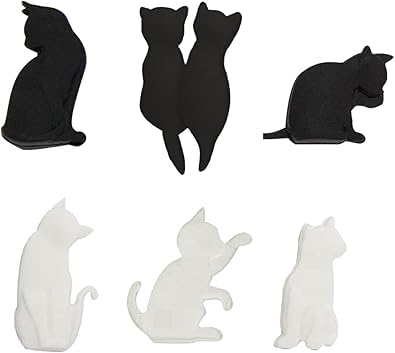 6Pcs Cat Shaped Silicone Tea Bag Clips, Reusable Bag Seals in Black and White, Perfect for Tea, Coffee, Snacks,Kitchen and Beverage Accessory Set
