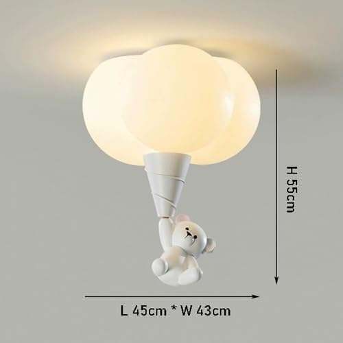 Plafonnier moderne intensité variable 66W abat-jour PE blanc - 4