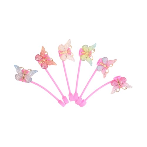 Homoyoyo 6個入りバタフライ吸管カバー シリコーン製防塵キャップ グラデー