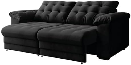 Sofá Retrátil e Reclinável Bipartido 3 Lugares 2,30m Suede Veludo...