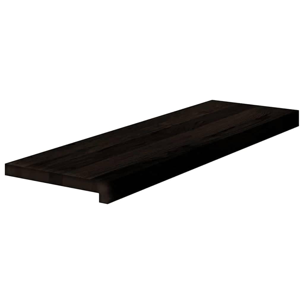 12 peldaños para escaleras, marrón oscuro, 80 x 30 x 2 cm, madera