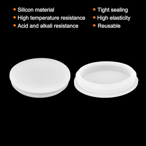 Image of MECCANIXITY 2pcs Silicone Snap in Locking Hole Plugs,60.6mm /2.4 Inch Mounting Diameter Narrow Groove Width 5mm Panel Seal Cover Round for Kitchen Bulkheads Waterproof Sealing Plugs Clear