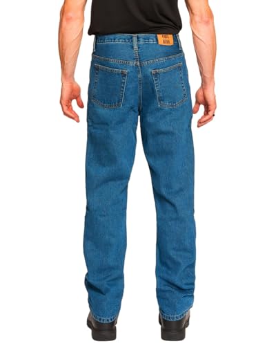 FULL BLUE 5 Pocket Denim Jeans, Straight Legs, Sits at Waist, Relaxed Thighs3