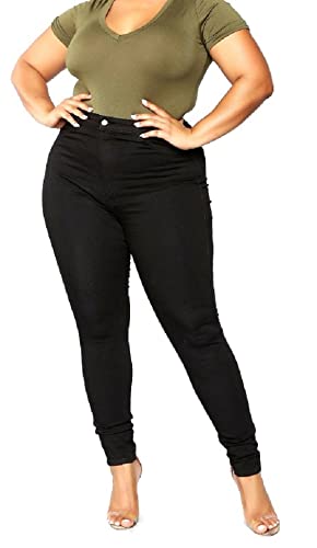 Jack David Womens Plus Size Denim Skinny Jeans Destroy Stretch Ripped Distressed Pants2