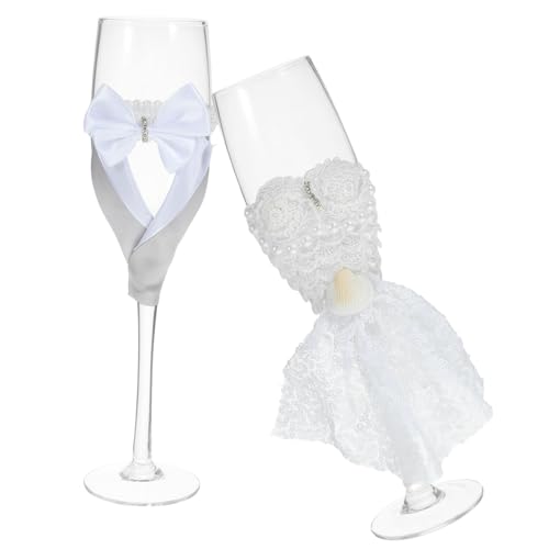 Amosfun Eleganti Bicchieri Da Cocktail Personalizzati Per Matrimoni Set Da 2 Per La Festa Dellanniversario Di Matrimonio 033-wh1