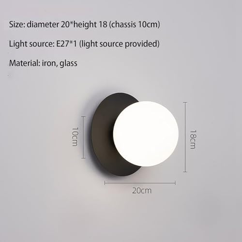 Lámpara de pared moderna E27 interior con cristal de globo para decoración 2