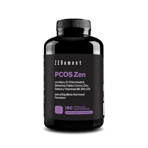 PCOS Zen - Myo-Inositol y D-Chiro-Inositol - Fórmula completa para Ovarios Poliquísticos (PCOS/SOP) - Equilibrio Hormonal y Apoyo Metabólico Femenino - 180 Cápsulas Vegetales - Zenement