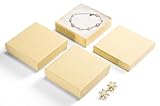 MESHA Jewelry Boxes 3.5x3.5x1 Inches Paper Gift Boxes Cardboard Bracelet Boxes with Cotton Filled (Brown-20Pcs)