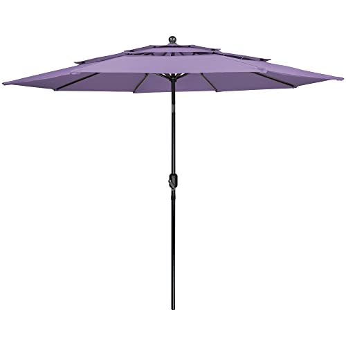 Northlight 9.75ft Outdoor Patio Market Umbrella with Hand Crank and Tilt, Purple