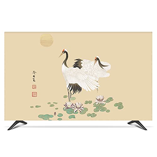 Generico Custodia Protettiva TV Impermeabile 19 "- 80" 22 pollici da 75 schermo TV PC copertura decorativa cappa tenda paesaggio gru verde blu(Blue,65 inch)