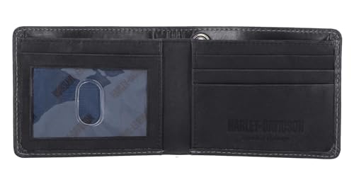 Harley-Davidson Men's Willie G Skull Logo Billfold Leather Wallet, Black3