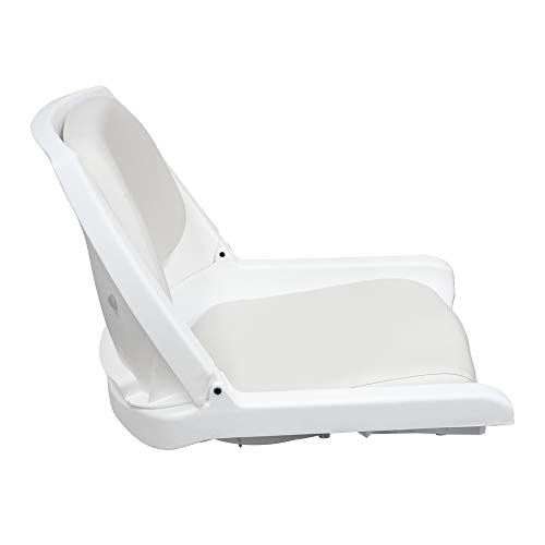 Wise 8Wd139Ls-710 Molded Fishing Boat Seat With Marine Grade Cushion Pads, White Shell, White Cushion #TOP2