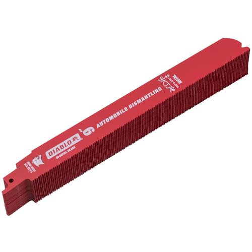 25 Pack 9 inch 14/18 TPI Diablo Steel Demon Bi-Metal Auto Dismantling Reciprocating Saw Blades for 1/16-5/16 Medium Metals
