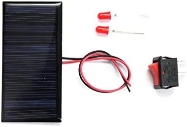 Electronic spices Solar for DIY, Solar Panel 6v- 60 mah, 80mm*40mm*03mm, 2 LEDs,1 ON/Off, Wire Connect with Solar