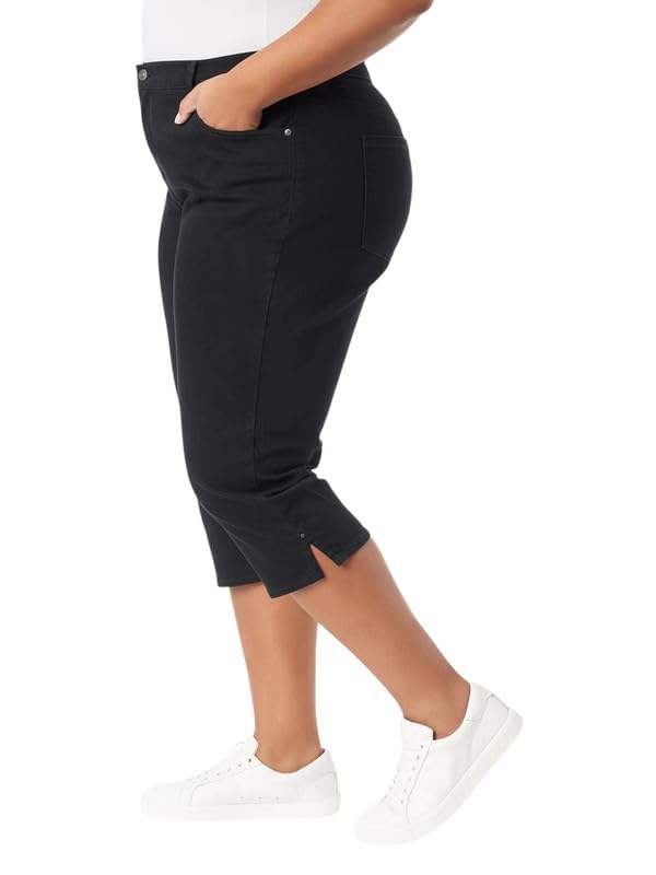 Gloria Vanderbilt Women's Plus Size Amanda Capri Jeans (Black, 24W)2