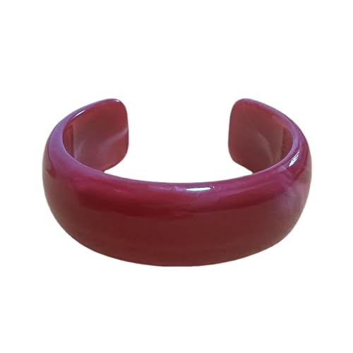 Image of 1Pc Resin Wide Round Bangle Bracelets Minimalist Jewelry for Women Geometric Bohemian Colorful Wrap Bracelet Elegant Round Acrylic Holiady Chunky Thick Bracelet