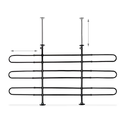 Relaxdays Hundegitter Auto, Schutzgitter Hund, zum Klemmen, Universal Trenngitter, Höhe und Breite verstellbar, schwarz, 8 x 83 x 79 cm; 3,6 Kilogramm