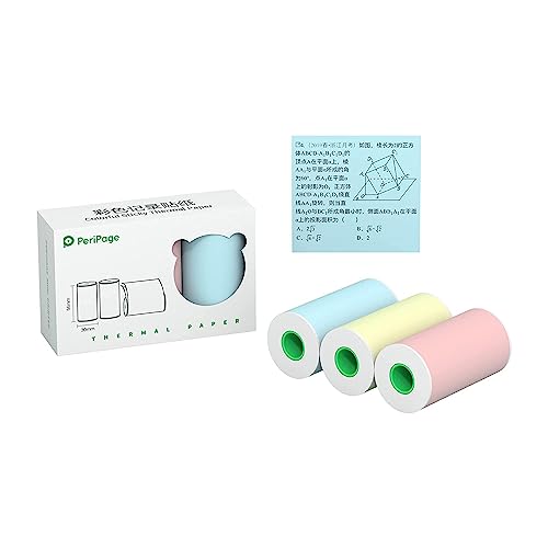 Image of Riitek Peripage Multipurpose Thermal Paper Roll for A6, A6 HD,A8, A9s MAX, A40 and Other 2inch Thermal Printers to Print Label Tag, Sticker, Note, Memo, Receipt (10yr Sticky Thermal Paper - Colorful)