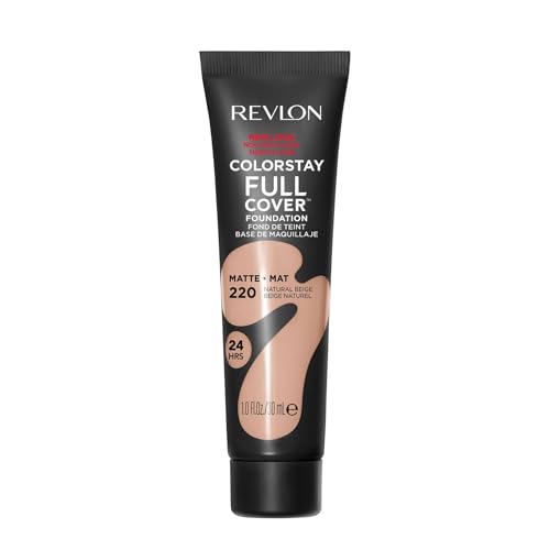 Revlon ColorStay Full Cover - Fond de Teint Couvrant Imperfections - Maquillage Teint - Couvrance optimale et fini mat - Résite à Toutes Épreuves - Effet Seconde Peau...