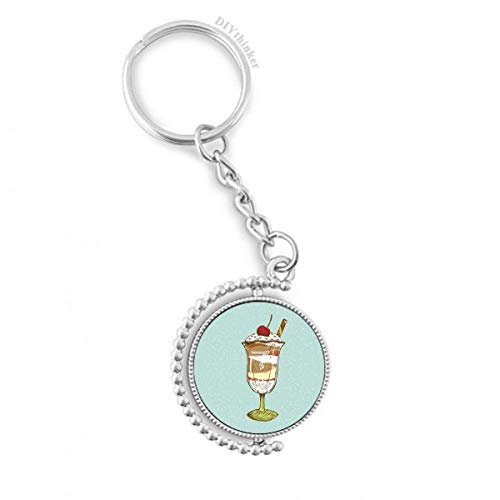 Porte-clé chocolat cerise crème glacée idée cadeau rotatif coloré