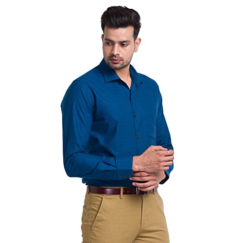 Image of Park Avenue Men's Pure Cotton Structure Pattern Slim Fit Semi Cutaway Collar Full Sleeve Ceremonial Shirt