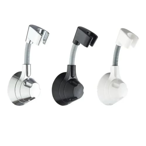 Support de douche à ventouse ajustable blanc avec rotation multi-angle