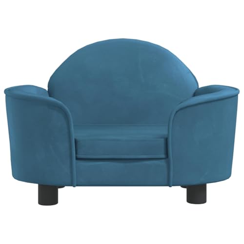 vidaXL Hundebett, Hundekissen mit weicher Polsterung, Hundesofa Hundecouch für kleine Hunde Haustiere, Haustierbett Katzenbett, Blau Samt