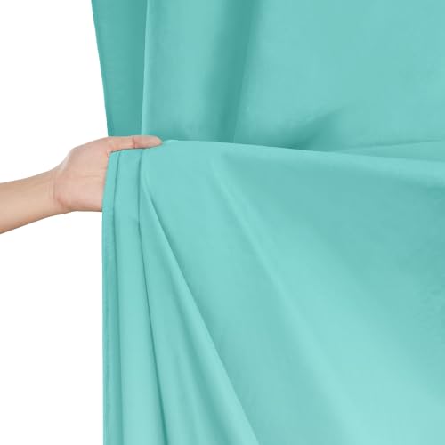 Image of Turquoise Polyester Backdrop Curtains 10ft x 8ft Photography Backdrop Drapes for Birthday Mermaid Party Decorations