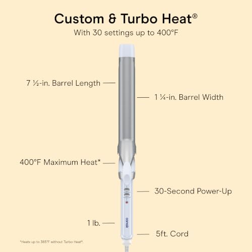 Image of Conair Double Ceramic 1 -Inch XL Barrel Curling Iron, Blue /Silver | Extra-long 7.5-in. barrel (1.25 in.) styles loose curls on medium and long hair