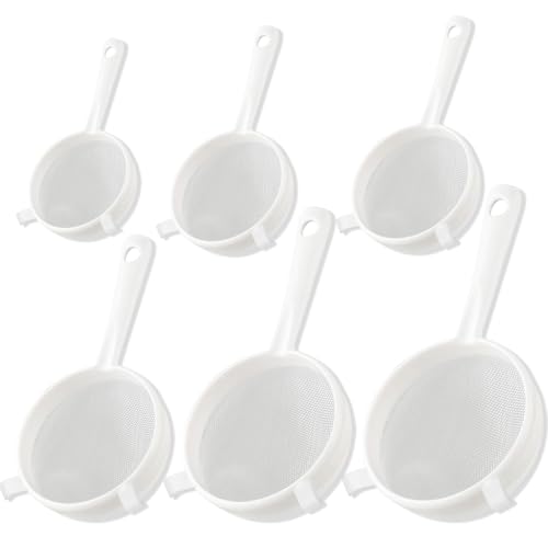 Küchensieb Kunststoff, 6 Stück Küchensiebs Plastik Set Küchensieb mit Rutschfesten Griffen...